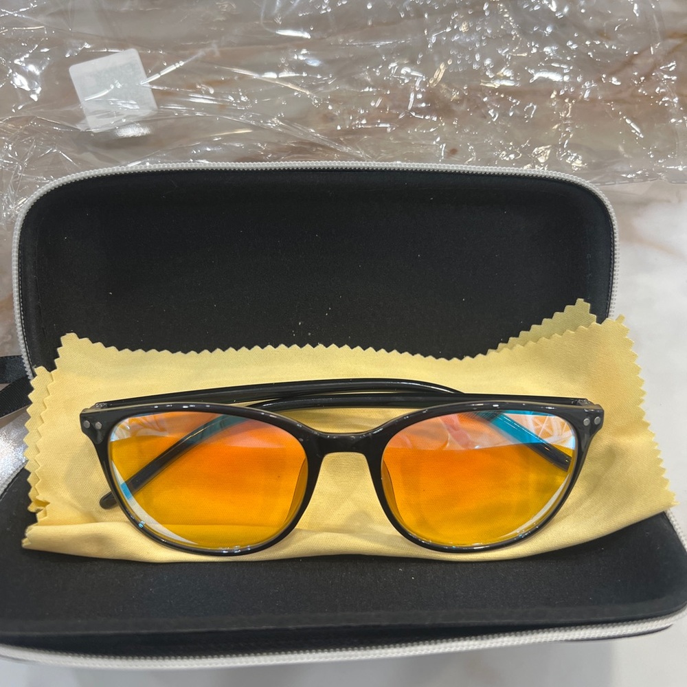 Colorblind Black Frame Sunglasses with Orange Mirrored Lenses